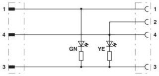 Электрическая схема, Цоколевка контактов вилки / розетки M12 со светодиодом