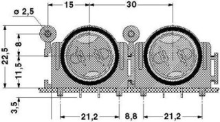 Чертеж, При последовательной установке печатных плат с шагом 30 мм, Pg11. Гайка Q-MU PG 11 для законтривания держателей контакта.