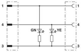Электрическая схема, Цоколевка переходника со штыревого разъема М8 на гнездовой М12