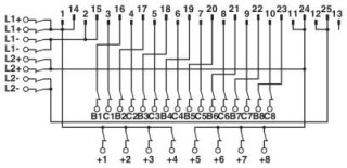 Электрическая схема, Схема подключения FLKM-D25 SUB/B/KDS3-MT/TU810/P