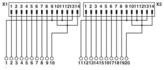 Электрическая схема, Схема подключения: VIP-2/.../2FLK14 (1-20) /S7