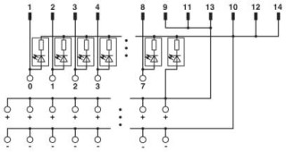 Электрическая схема, Схема подключения VIP-3/.../FLK14/8IM/LED/PLC