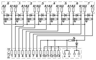 Электрическая схема, Схема подключения RIF-1-V8/PT/FLK14/OUT