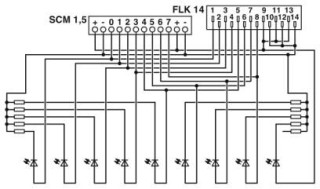 Электрическая схема, Схема подключения UM 45-DO/LA/SIM8