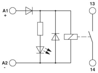 Электрическая схема, a = стандартный модуль: Подключение катушки снизу!, b = подключение развернуто на 180°: Подключение катушки сверху!