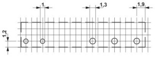 Схема расположения отверстий, a = шаг 1,25 мм или 1,27 мм