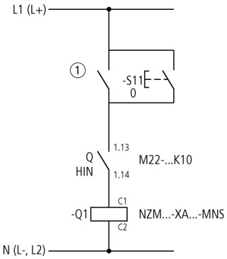 Независимый расцепитель, 230 В AC, + 1НО опережающий контакт,  NZM3
