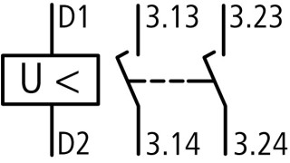 Расцепитель минимального напряжения, 24 В АС +2 опережающих контакта