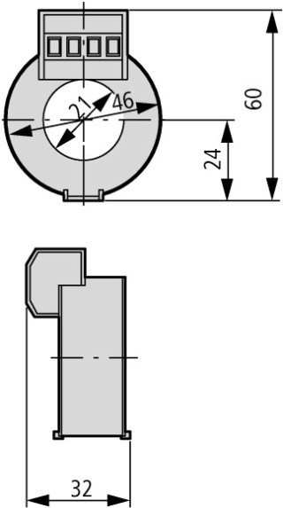 Трансформатор для УЗО, внутренний диаметр . 21мм