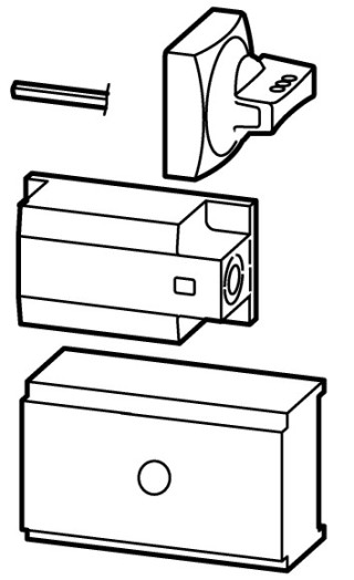 Главный выключатель монтажный комплект, черная ручка, левая сторона