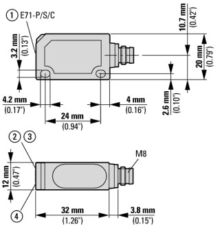 Оптический датчик Nano 80cm, DC, M8