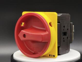 Главный выключатель 3P 100A , красно-желтая ручка , запираемый , переднее крепление