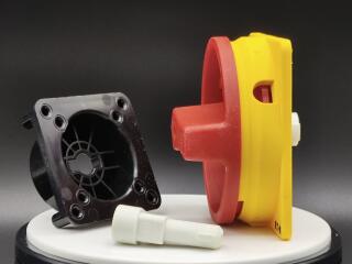 Ручка под ось, красно-желтая для выключателя P3