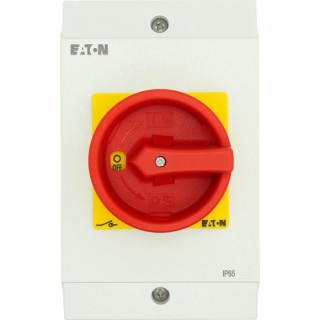 Аварийный выключатель в корпусе, 3P +1НО +1 НЗ , 25А , красно-желтая ручка , запираемый
