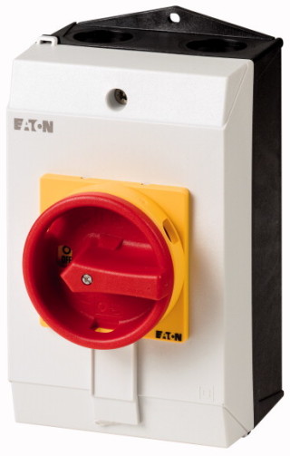Аварийный выключатель в корпусе, 3P +1НО +1 НЗ , 32А , красно-желтая ручка , запираемый