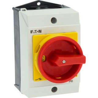 Главный выключатель в корпусе, 3P, 32A , красно-желтая ручка , запираемый