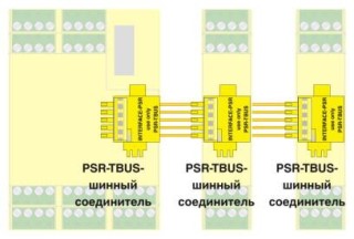 Схема подключения, Шинные соединители на DIN-рейке PSR-TBUS выполняют функцию поперечной разводки между модулями.