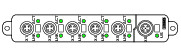 Рисунок изделия, X1-X5: Подключение через интерфейс Ethernet, X6 : Электропитание, ACT : светодиоды ACT, LNK : светодиод Link, US : US1 Светодиод