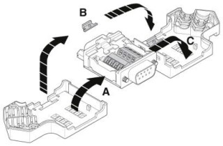 Схематический чертеж, Правосторонний подвод кабеля