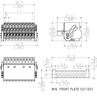 Штекерный соединитель печат BL-I/O 3.50/30LR NPN LED SN BK BX