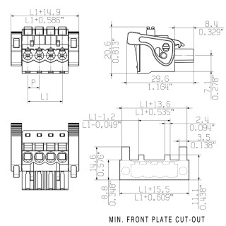 Штекерный соединитель печат BLF 5.08HC/03/90LR SN OR BX