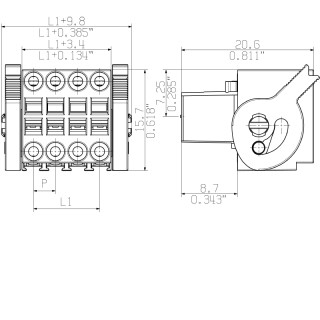 Штекерный соединитель печат B2L 3.50/36/180F SN BK BX PRT