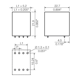 Штекерный соединитель печат SCD-THR 3.81/10/180G 3.2SN BK BX