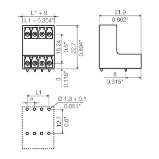 Штекерный соединитель печат SCDV-THR 3.81/04/90G 3.2SN BK BX