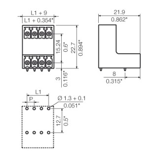 Штекерный соединитель печат SCDV-THR 3.81/20/90G 1.5SN BK BX