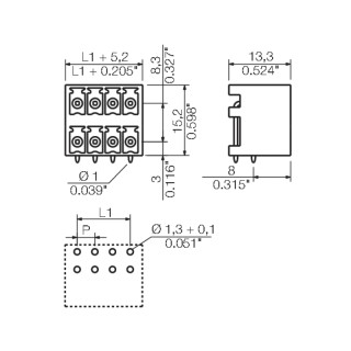 Штекерный соединитель печат SCDN-THR 3.81/10/90G 3.2SN BK BX