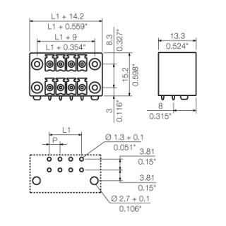 Штекерный соединитель печат SCDN-THR 3.81/10/90F 3.2SN BK BX