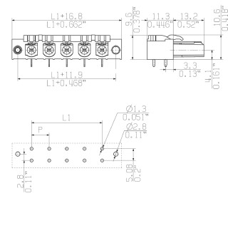 Штекерный соединитель печат BLL 7.62HP/03/90F 3.2SN BK BX