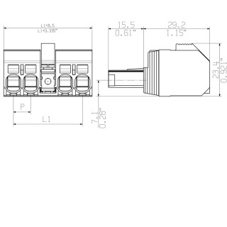 Штекерный соединитель печат BVF 7.62HP/03/180MF3 SN BK BX
