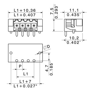 Штекерный соединитель печат SL-SMT 3.50/16/90RF 1.5SN BK BX