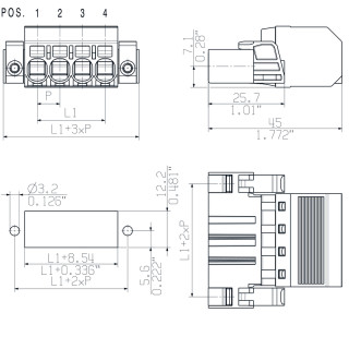Штекерный соединитель печат SVF 7.62HP/03/180SF SN BK BX