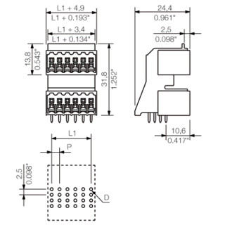 Штекерный соединитель печат S2LD-THR 3.50/08/90G 3.2SN BK BX