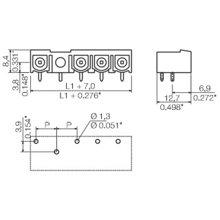 Штекерный соединитель печат SL 7.62IT/03/90MLF2 3.2SN BK BX SO