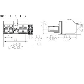 Штекерный соединитель печат BVF 7.62HP/03/180MSF3 BCF/04R SN BK BX