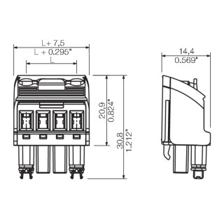 Штекерный соединитель печат BHZ 5.00/04/90LH BK/BK PRT 21