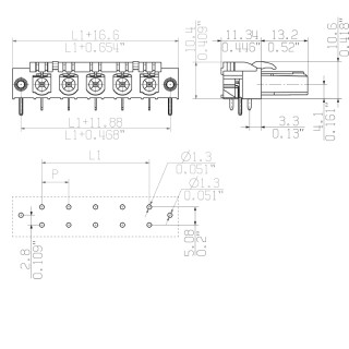 Штекерный соединитель печат BLL 7.62HP/04/90LF 3.2SN BK BX