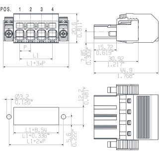 Штекерный соединитель печат SVF 7.62HP/02/180FI SN BK BX